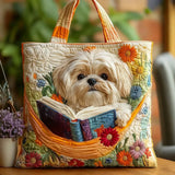 Shih tzu ja kirjat -kangaskassi