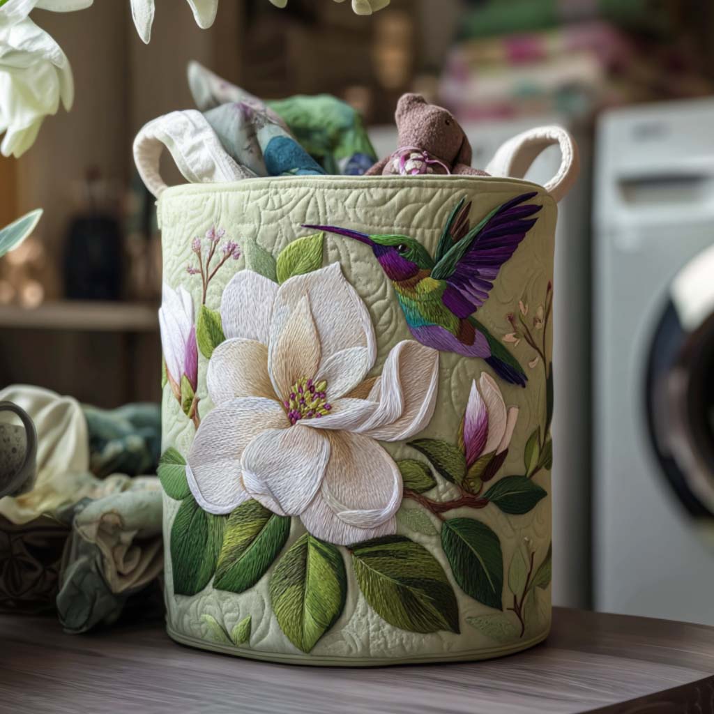 Kolibri ja magnolia -pyykkikori