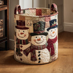 Lumiukkoperhe-pyykkikori